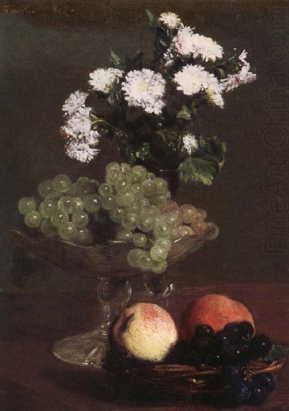 Nature Morte aux Chrysanthemes et raisins, Henri Fantin-Latour